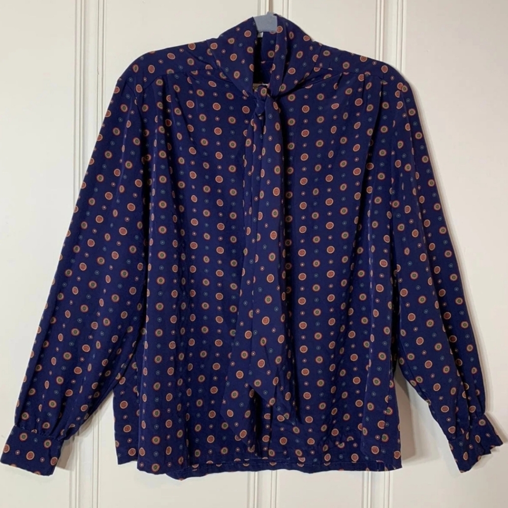 Pendleton Blue Button Up Long Sleeve Blouse